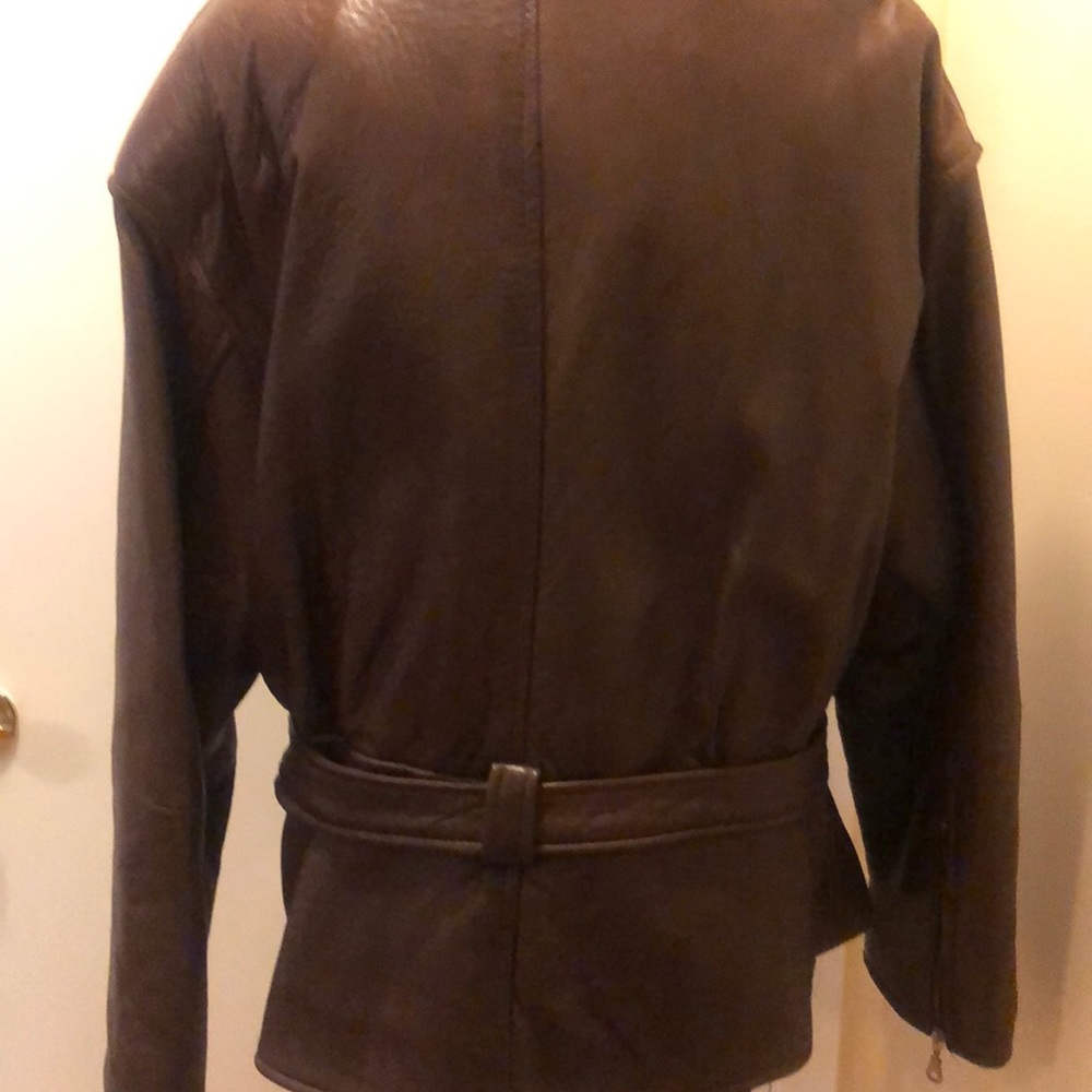 LANA Fashions - Brown genuine leather Aviator jacket - Picture 6 of 6